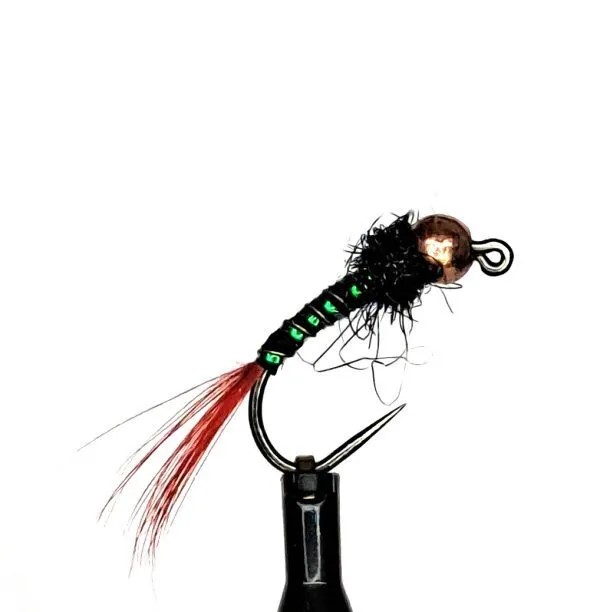 Tungsten Gold Head Holographic Green Ribbed Nymph