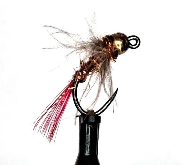 C6TGRBLGold bead Ribbed Red tail