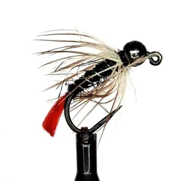 Tungsten Black Head Silver Ribbed Jig Nymph
